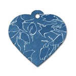 Katsushika Hokusai, Egrets from quick lessons in simplified drawing Dog Tag Heart (One Side) Front