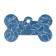 Katsushika Hokusai, Egrets From Quick Lessons In Simplified Drawing Dog Tag Bone (one Side) by Valentinaart