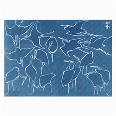 Katsushika Hokusai, Egrets From Quick Lessons In Simplified Drawing Large Glasses Cloth by Valentinaart