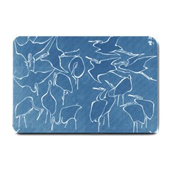 Katsushika Hokusai, Egrets From Quick Lessons In Simplified Drawing Small Doormat  by Valentinaart