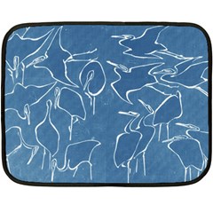 Katsushika Hokusai, Egrets From Quick Lessons In Simplified Drawing Double Sided Fleece Blanket (mini)  by Valentinaart