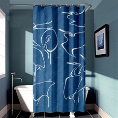 Katsushika Hokusai, Egrets From Quick Lessons In Simplified Drawing Shower Curtain 36  X 72  (stall)  by Valentinaart