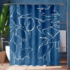 Katsushika Hokusai, Egrets From Quick Lessons In Simplified Drawing Shower Curtain 60  X 72  (medium)  by Valentinaart