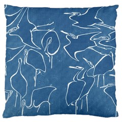 Katsushika Hokusai, Egrets From Quick Lessons In Simplified Drawing Large Flano Cushion Case (two Sides) by Valentinaart