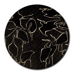 Katsushika Hokusai, Egrets From Quick Lessons In Simplified Drawing Round Mousepads by Valentinaart