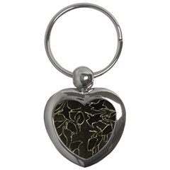 Katsushika Hokusai, Egrets From Quick Lessons In Simplified Drawing Key Chains (heart)  by Valentinaart