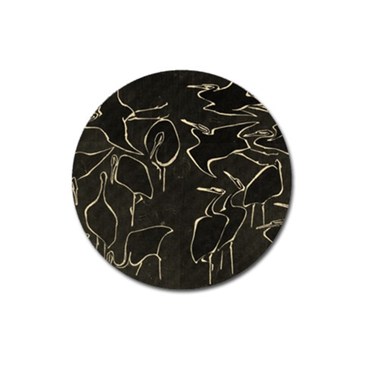 Katsushika Hokusai, Egrets from quick lessons in simplified drawing Magnet 3  (Round)