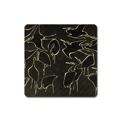 Katsushika Hokusai, Egrets From Quick Lessons In Simplified Drawing Square Magnet by Valentinaart