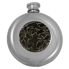 Katsushika Hokusai, Egrets From Quick Lessons In Simplified Drawing Round Hip Flask (5 Oz) by Valentinaart