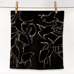 Katsushika Hokusai, Egrets From Quick Lessons In Simplified Drawing Face Towel by Valentinaart