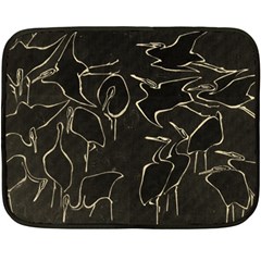 Katsushika Hokusai, Egrets From Quick Lessons In Simplified Drawing Fleece Blanket (mini) by Valentinaart