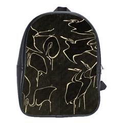 Katsushika Hokusai, Egrets From Quick Lessons In Simplified Drawing School Bag (large) by Valentinaart