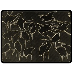 Katsushika Hokusai, Egrets From Quick Lessons In Simplified Drawing Fleece Blanket (large)  by Valentinaart