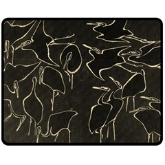 Katsushika Hokusai, Egrets From Quick Lessons In Simplified Drawing Fleece Blanket (medium)  by Valentinaart