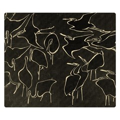 Katsushika Hokusai, Egrets From Quick Lessons In Simplified Drawing Double Sided Flano Blanket (small)  by Valentinaart