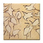 Katsushika Hokusai, Egrets from quick lessons in simplified drawing Tile Coasters Front