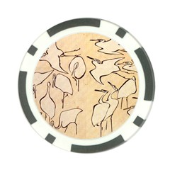 Katsushika Hokusai, Egrets From Quick Lessons In Simplified Drawing Poker Chip Card Guard by Valentinaart