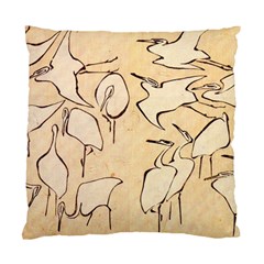 Katsushika Hokusai, Egrets From Quick Lessons In Simplified Drawing Standard Cushion Case (two Sides) by Valentinaart