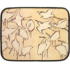 Katsushika Hokusai, Egrets From Quick Lessons In Simplified Drawing Fleece Blanket (mini) by Valentinaart