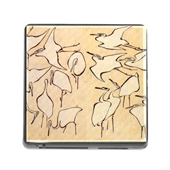 Katsushika Hokusai, Egrets From Quick Lessons In Simplified Drawing Memory Card Reader (square 5 Slot) by Valentinaart