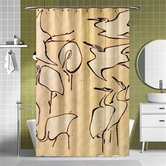 Katsushika Hokusai, Egrets From Quick Lessons In Simplified Drawing Shower Curtain 48  X 72  (small)  by Valentinaart