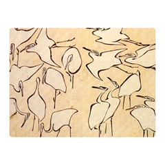 Katsushika Hokusai, Egrets From Quick Lessons In Simplified Drawing Double Sided Flano Blanket (mini)  by Valentinaart