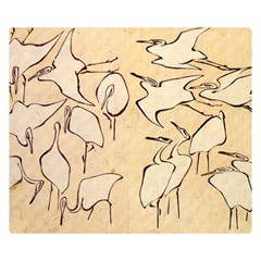 Katsushika Hokusai, Egrets From Quick Lessons In Simplified Drawing Double Sided Flano Blanket (small)  by Valentinaart