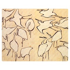 Katsushika Hokusai, Egrets From Quick Lessons In Simplified Drawing Double Sided Flano Blanket (medium)  by Valentinaart