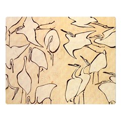 Katsushika Hokusai, Egrets From Quick Lessons In Simplified Drawing Double Sided Flano Blanket (large)  by Valentinaart