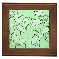 Katsushika Hokusai, Egrets From Quick Lessons In Simplified Drawing Framed Tiles by Valentinaart