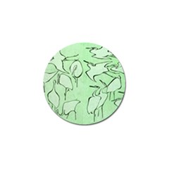 Katsushika Hokusai, Egrets From Quick Lessons In Simplified Drawing Golf Ball Marker by Valentinaart