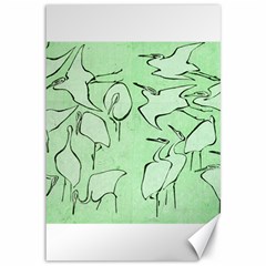 Katsushika Hokusai, Egrets From Quick Lessons In Simplified Drawing Canvas 12  X 18  by Valentinaart