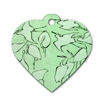 Katsushika Hokusai, Egrets from quick lessons in simplified drawing Dog Tag Heart (Two Sides) Back