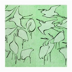 Katsushika Hokusai, Egrets From Quick Lessons In Simplified Drawing Medium Glasses Cloth by Valentinaart