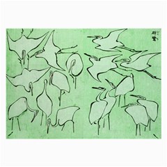 Katsushika Hokusai, Egrets From Quick Lessons In Simplified Drawing Large Glasses Cloth by Valentinaart