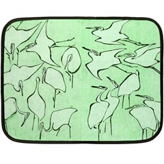 Katsushika Hokusai, Egrets From Quick Lessons In Simplified Drawing Fleece Blanket (mini) by Valentinaart