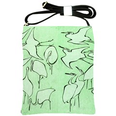 Katsushika Hokusai, Egrets From Quick Lessons In Simplified Drawing Shoulder Sling Bag by Valentinaart