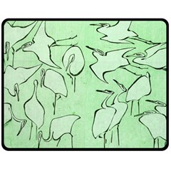 Katsushika Hokusai, Egrets From Quick Lessons In Simplified Drawing Fleece Blanket (medium)  by Valentinaart