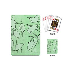 Katsushika Hokusai, Egrets From Quick Lessons In Simplified Drawing Playing Cards (mini) by Valentinaart