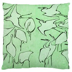 Katsushika Hokusai, Egrets From Quick Lessons In Simplified Drawing Standard Flano Cushion Case (one Side) by Valentinaart