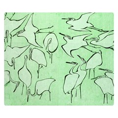 Katsushika Hokusai, Egrets From Quick Lessons In Simplified Drawing Double Sided Flano Blanket (small)  by Valentinaart