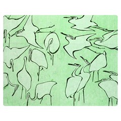 Katsushika Hokusai, Egrets From Quick Lessons In Simplified Drawing Double Sided Flano Blanket (medium)  by Valentinaart