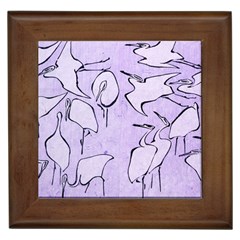 Katsushika Hokusai, Egrets From Quick Lessons In Simplified Drawing Framed Tiles by Valentinaart