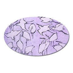 Katsushika Hokusai, Egrets From Quick Lessons In Simplified Drawing Oval Magnet by Valentinaart