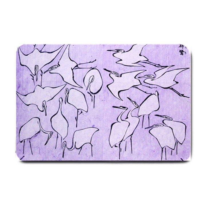 Katsushika Hokusai, Egrets from quick lessons in simplified drawing Small Doormat 