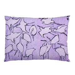 Katsushika Hokusai, Egrets From Quick Lessons In Simplified Drawing Pillow Case by Valentinaart