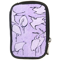 Katsushika Hokusai, Egrets From Quick Lessons In Simplified Drawing Compact Camera Leather Case by Valentinaart