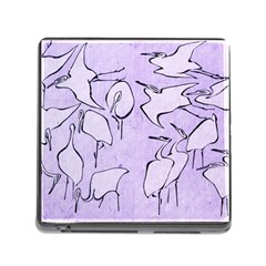 Katsushika Hokusai, Egrets From Quick Lessons In Simplified Drawing Memory Card Reader (square 5 Slot) by Valentinaart