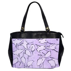 Katsushika Hokusai, Egrets From Quick Lessons In Simplified Drawing Oversize Office Handbag (2 Sides) by Valentinaart