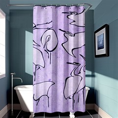 Katsushika Hokusai, Egrets From Quick Lessons In Simplified Drawing Shower Curtain 36  X 72  (stall)  by Valentinaart